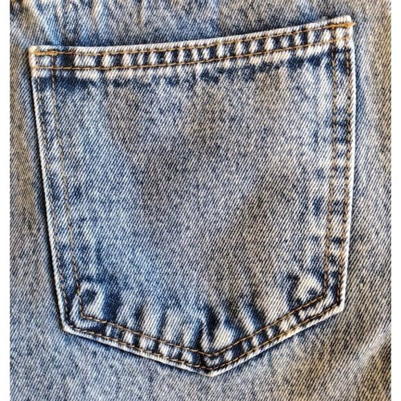 Shein Jeans 2 Raw Waist High Rise Split Cuff Stonewash Straight - Picture 13 of 15